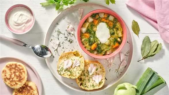 Zupa z kalarepy (oberiba) i proziaki