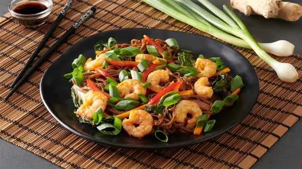 Yakisoba z krewetkami