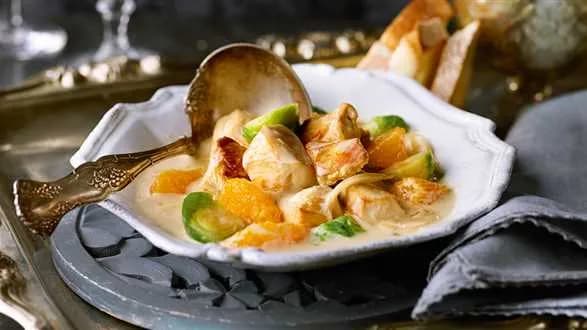 Kurczak i brukselka w sosie pomarańczowym