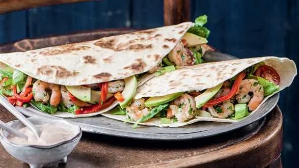 Tortilla z krewetkami