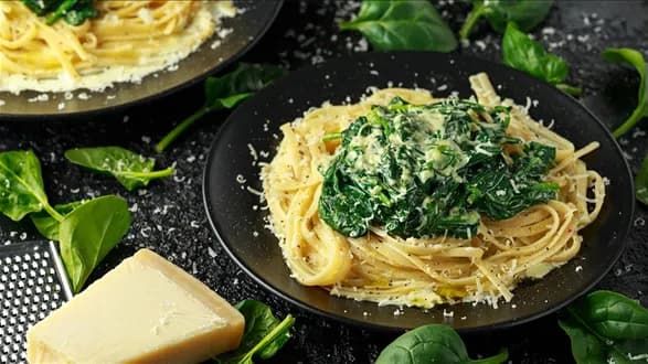 Makaron ze szpinakiem