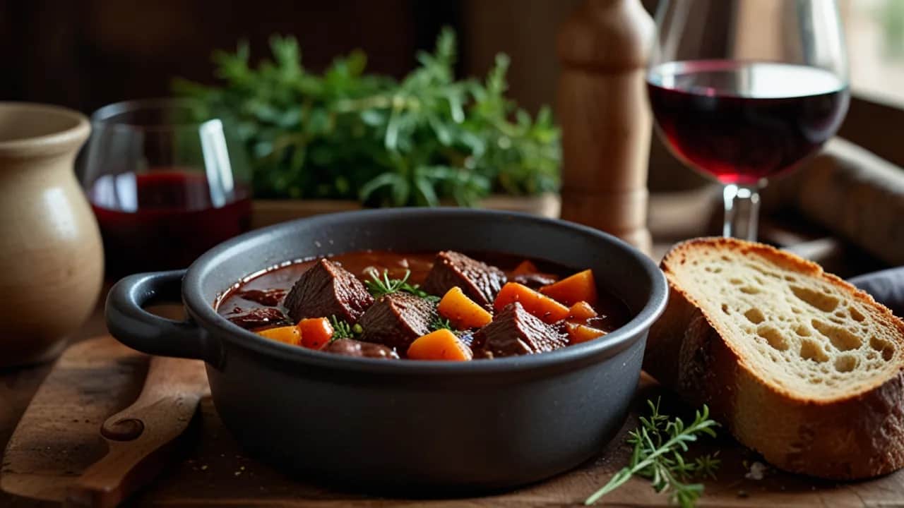 Wołowina po burgundzku: Przepis na klasyczną, aromatyczną wołowinę